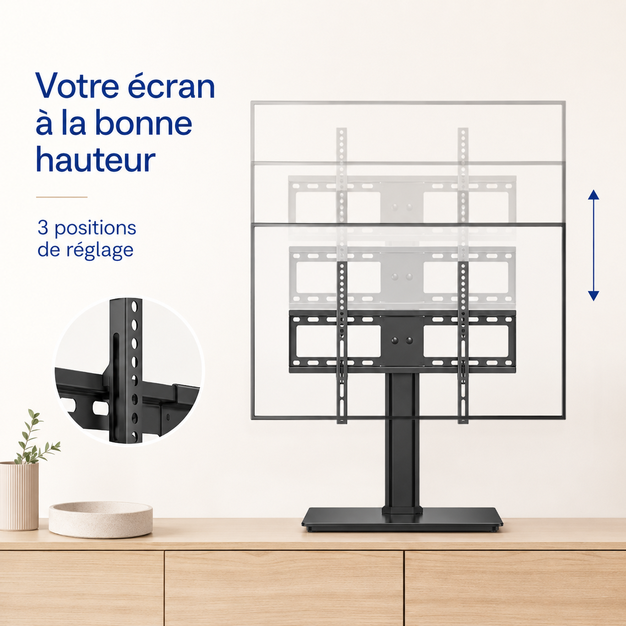 Support TV de table Stand Pivot - réglage en hauteur