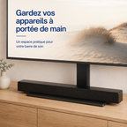 Espace pour barre de son sous le téléviseur