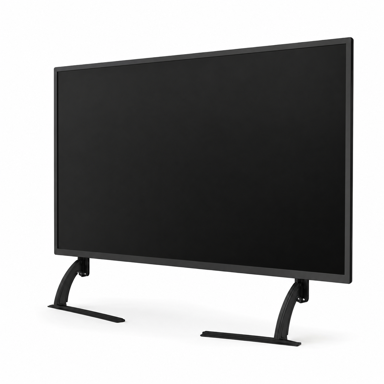 Support TV sur pied de table Stand S noir sur fond blanc