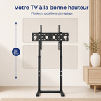Réglage en hauteur du support TV sur pied noir