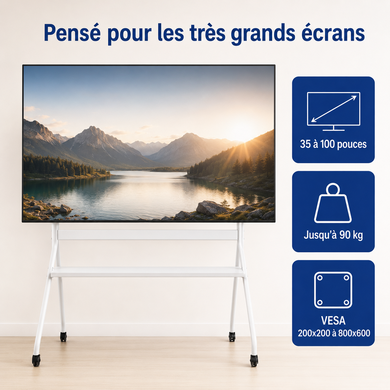 Capacité et compatibilité VESA du support TV Move XXL