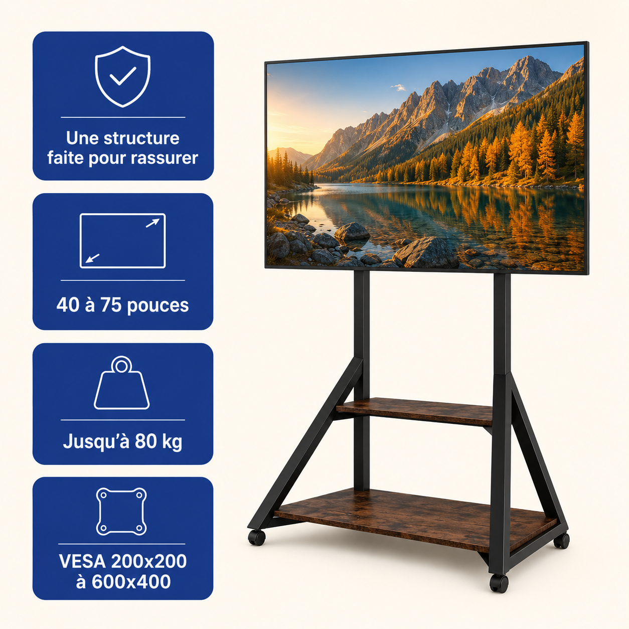 Compatibilité du support TV mobile Loft