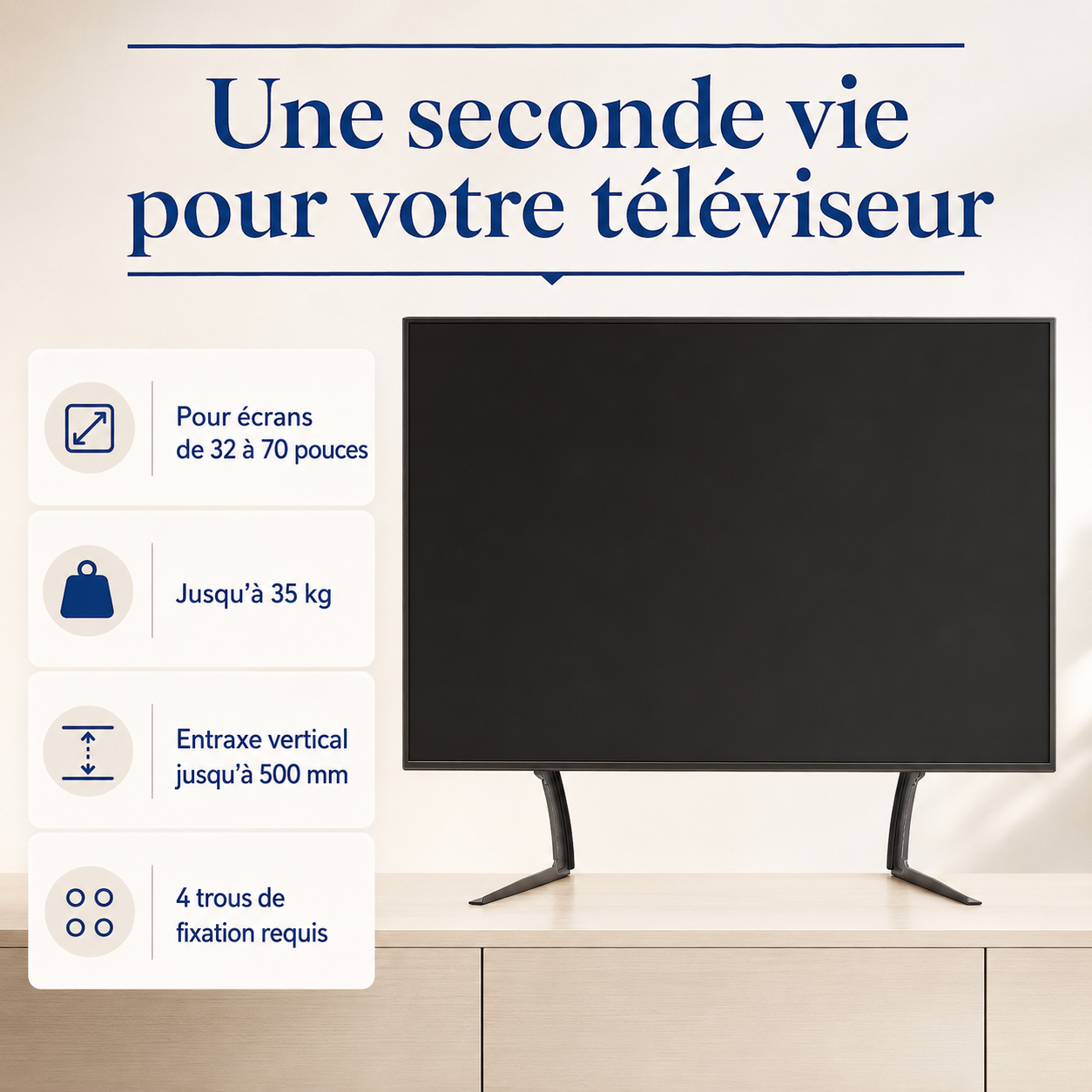 Compatibilité des pieds TV Stand L