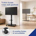 Support TV Move Tilt mobile dans deux espaces