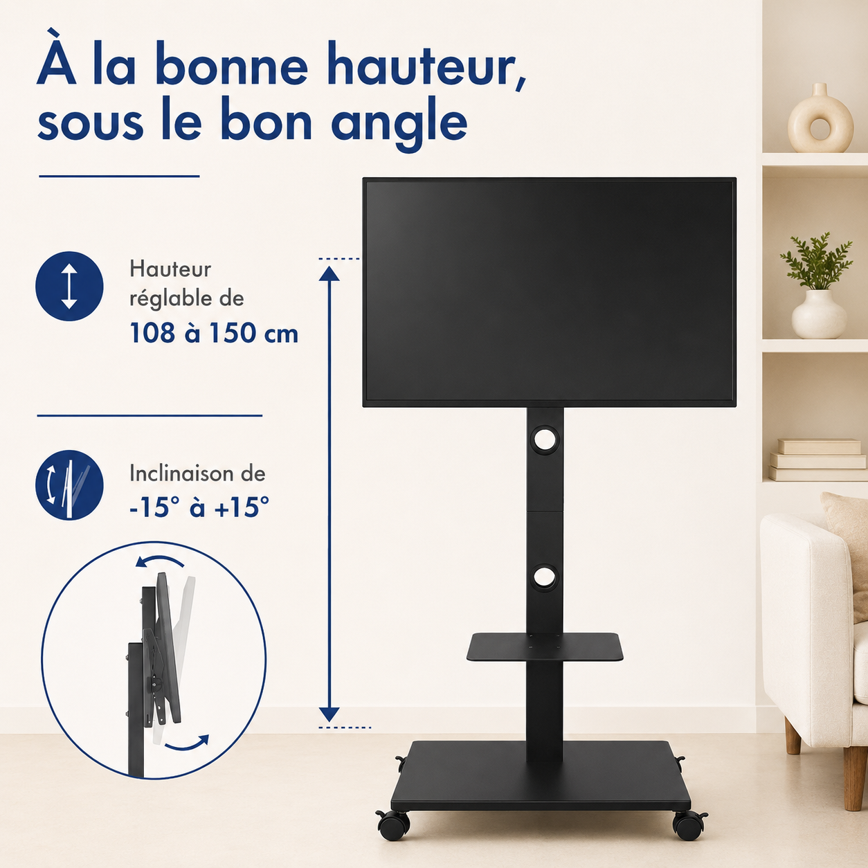 Réglage de hauteur et inclinaison du support TV Move Tilt