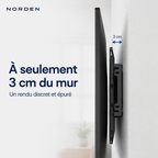 Distance au mur du support mural TV fixe Slim 80 : 3 cm