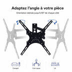 Angles de vision du support TV articulé Norden